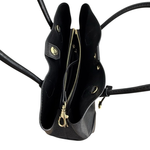 Michael Kors Mercer Gallery Medium Faux Pebble Leather Center Zip Tote Bag Black - Picture 9 of 16